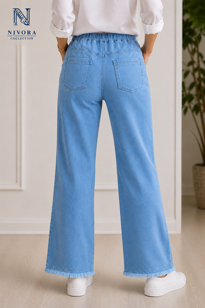 Nivora Collections | Light Blue Wide Leg Jeans for Women
